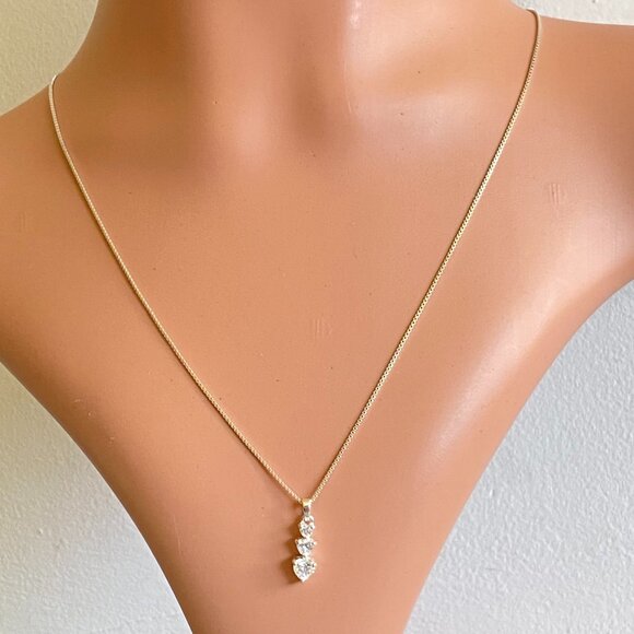 925 Silver Italy Chain 925 Thai Crystal Pendant Necklace - Picture 2 of 8